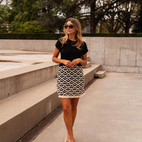 Black and Ecru Crochet Teresa Skirt