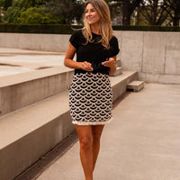 Black and Ecru Crochet Teresa Skirt