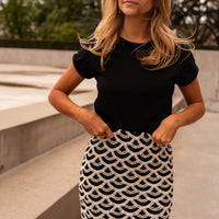 Black and Ecru Crochet Teresa Skirt