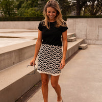 Black and Ecru Crochet Teresa Skirt