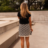 Black and Ecru Crochet Teresa Skirt