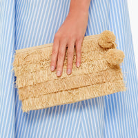 Natural Sasha Fringe Clutch