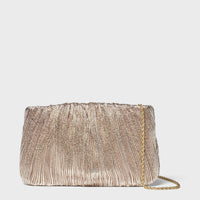 Champagne Shimmer Brit Pleated Clutch