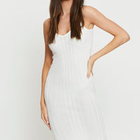 White Midi Dress Knit