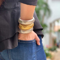 18K Dome Cuff Bracelet