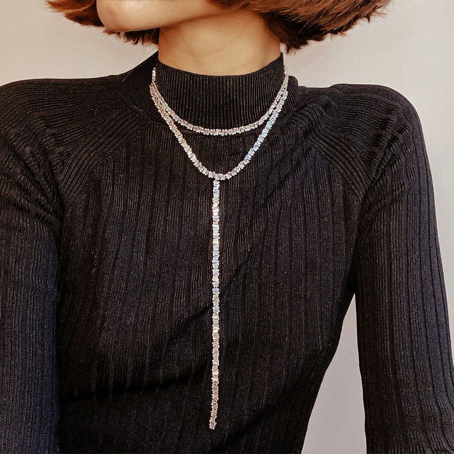 Baguette Lariat Necklace