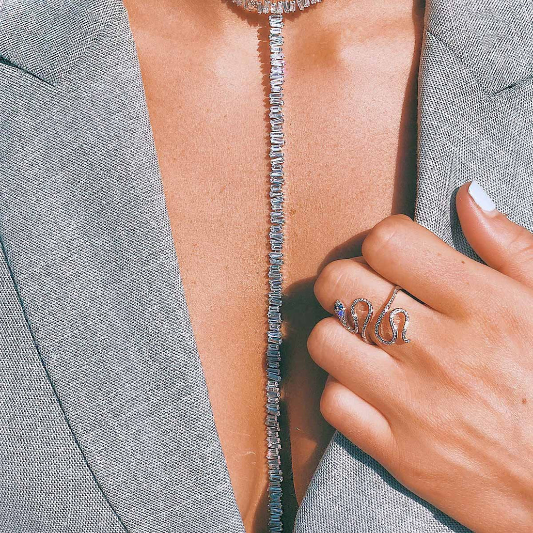 Baguette Lariat Necklace