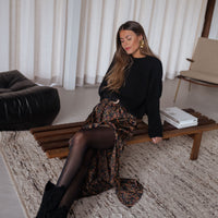 Black Bridget Floral Skirt