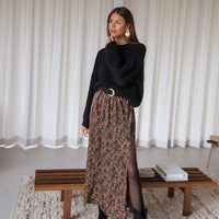 Black Bridget Floral Skirt