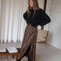Black Bridget Floral Skirt