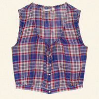 THEO TOP -- COTE D'AZUR PLAID