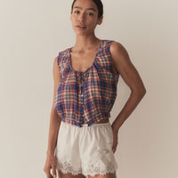 THEO TOP -- COTE D'AZUR PLAID